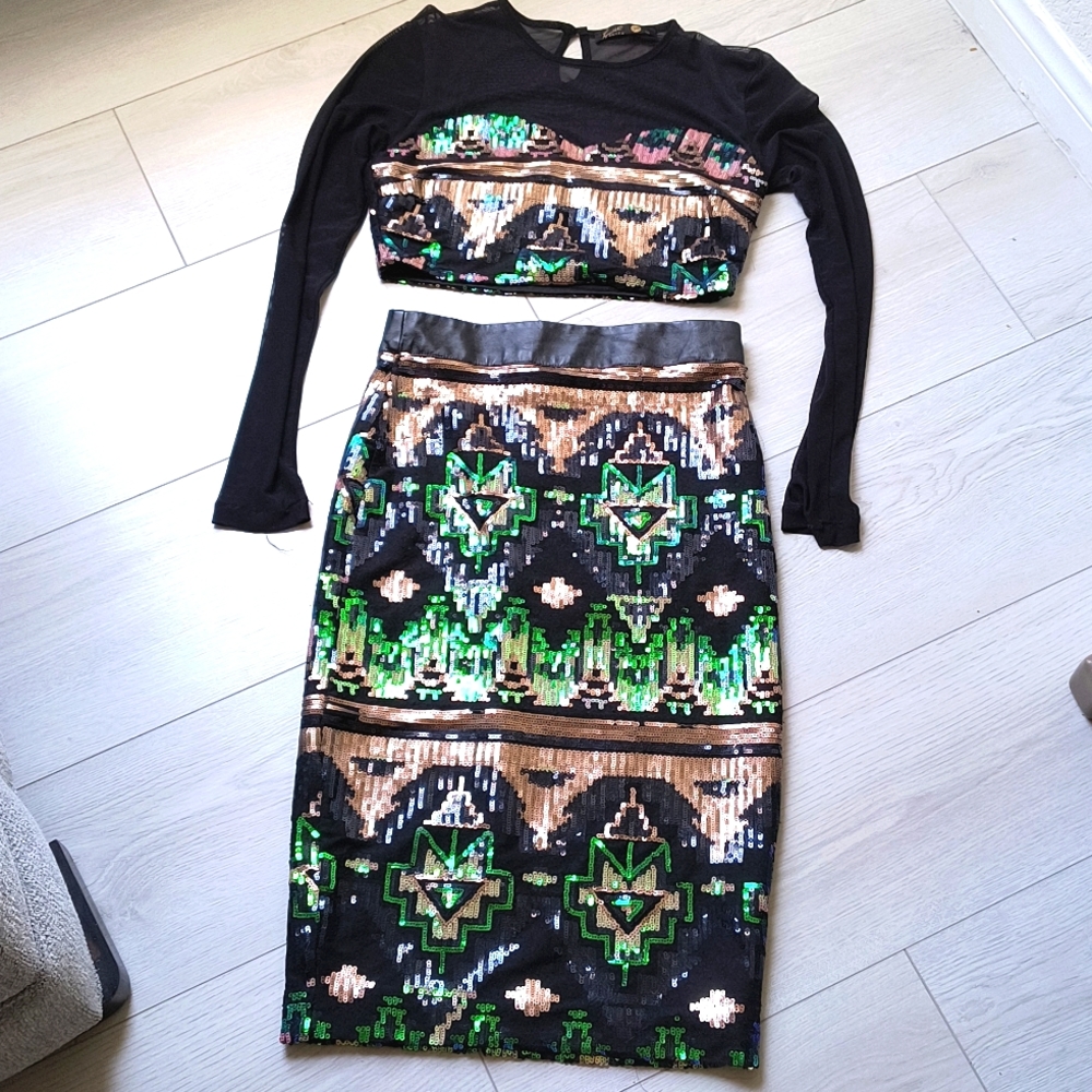 Two piece skirt and top set